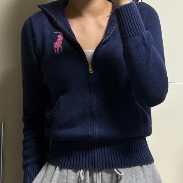 폴로 랄프로렌 빅포니 네이비 니트집업