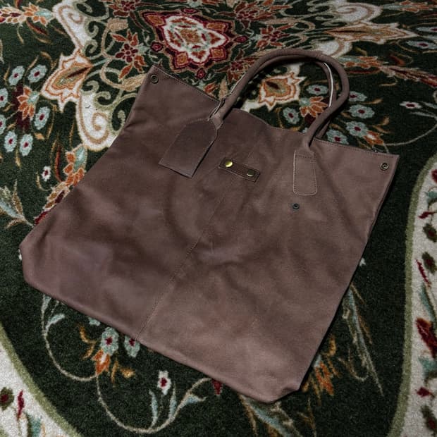 handmade cowhide tote bag