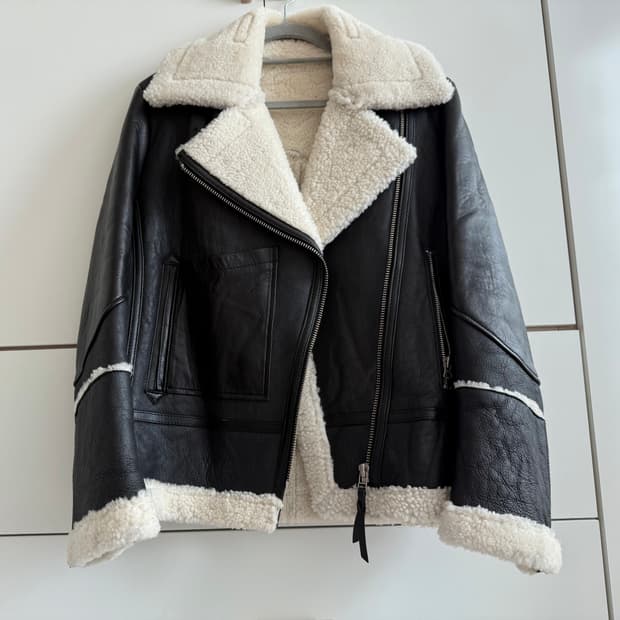 시슬리 리얼 양가죽 양모 무스탕 M