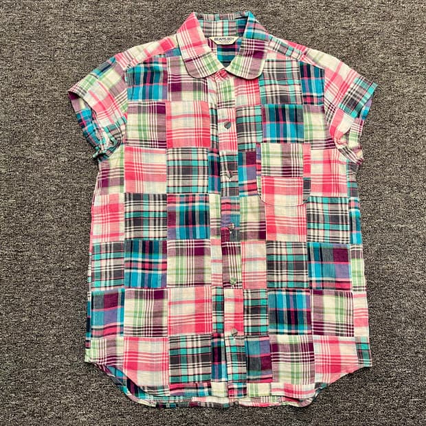 [55~66] 빔즈보이 BEAMSBOY 패치워크 민소매 셔츠