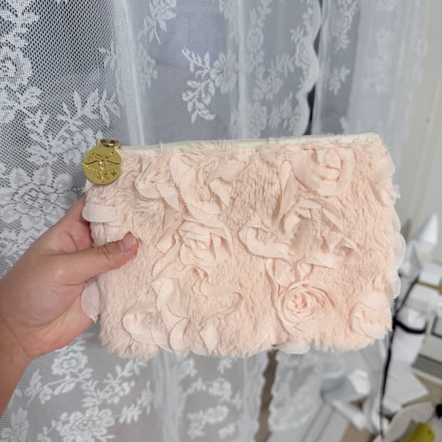 플라워 레이스 파우치 