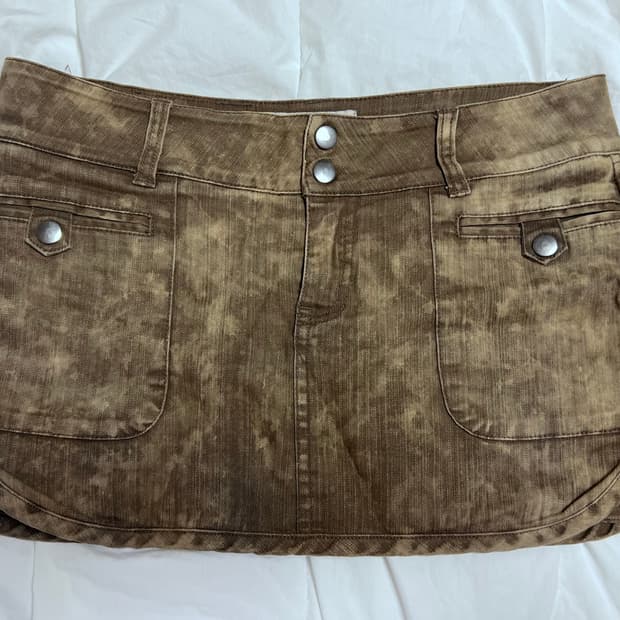 빈티지 브라운 y2k 로우라이즈 미니스커트 