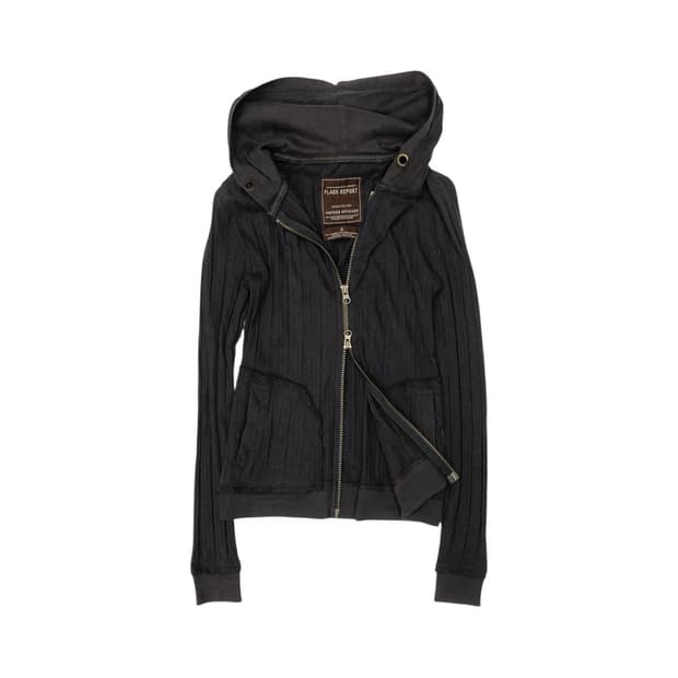 Japanese vintage Ribbed Zip Hoodie