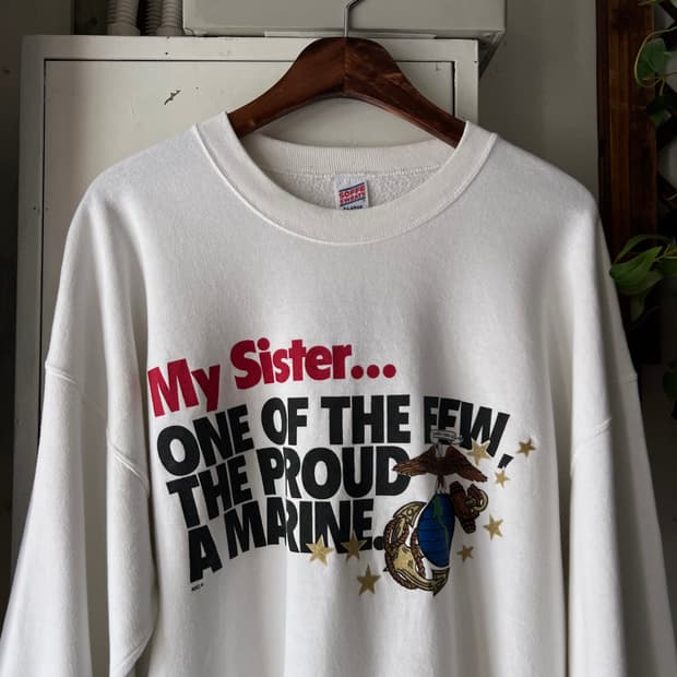 [XL]90's U.S MARINE SISTERS 화이트 스웻셔츠