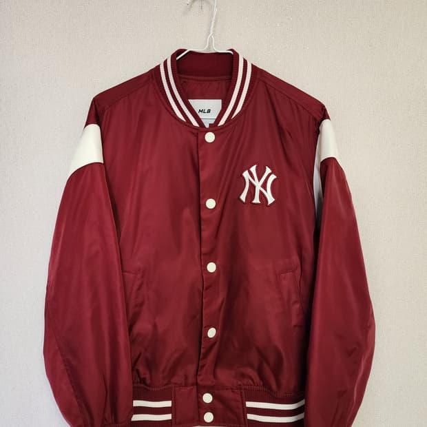 MLB 뉴욕 양키스 바시티 자켓 S 와인색