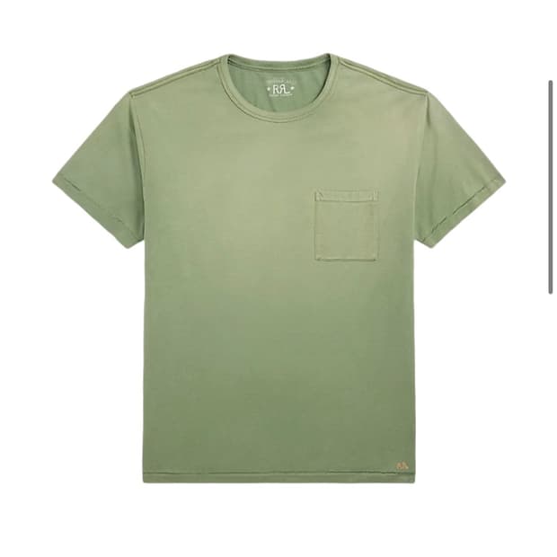 RRL 더블알엘 가먼트다이 포켓 티셔츠 XL빈티지 그린 (새상품)