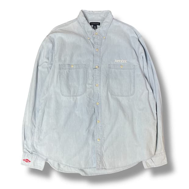 랜즈엔드 KENTEC 투포켓 연청색 옥스퍼드 셔츠 XL