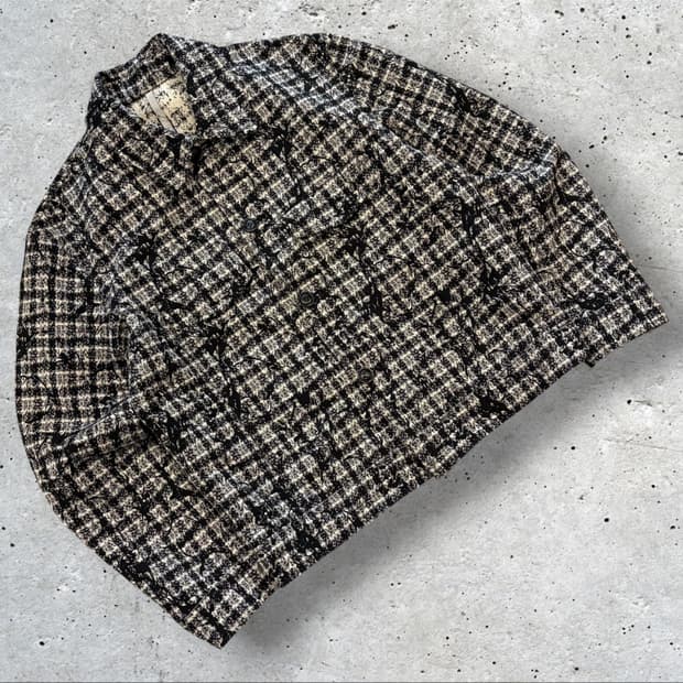 NOIRER 노이어 블랙 체크 펜시 트위드 자켓 D806