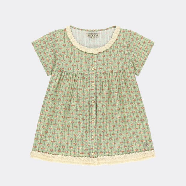 코이세이오 프린지 셔링 블라우스