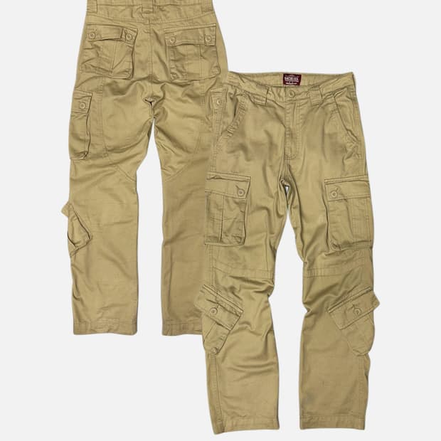 MATCHSTICK beige multi pocket cargo pant