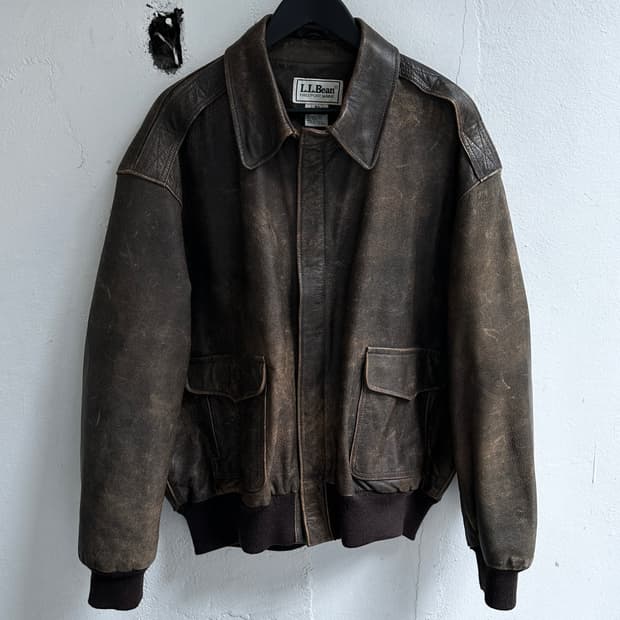 80's USA Made 엘엘빈 고트스킨 A2 봄버 자켓