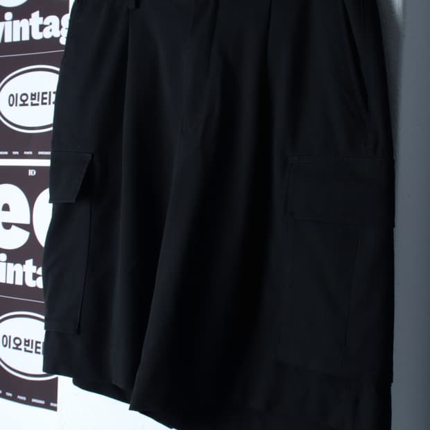 (L-XL) 무신사 스탠다드 반바지 팬츠 카고 밴딩 블랙-P9865