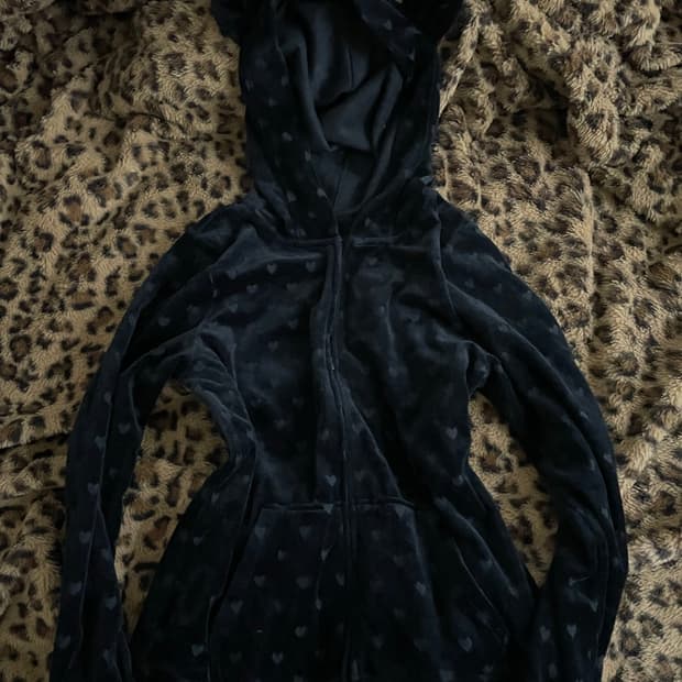 네코 벨벳 갸루 펑크 하트 후드집업