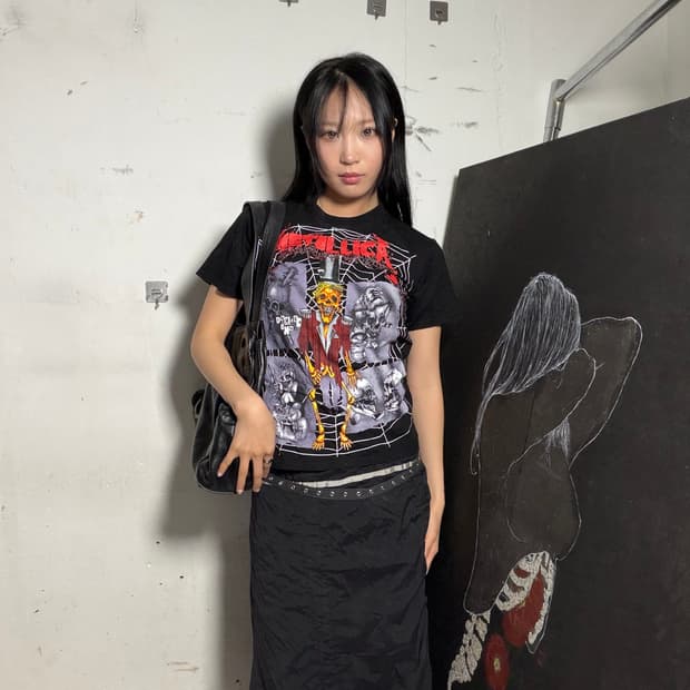 90s 링마스터 펑크 락티 빈티지 부틀렉 메탈리카 푸스헤드 반팔 티셔츠
