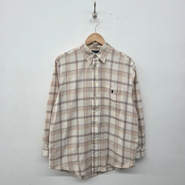 폴로 랄프로렌 체크 긴팔 셔츠 남L