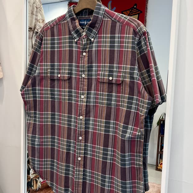Polo RL 폴로 랄프로렌 CLASSIC FIT 투포켓 체크 반팔 셔츠