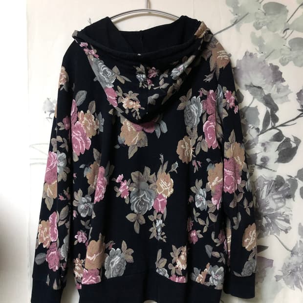 빈티지 플로럴 프린팅 패턴 후드집업