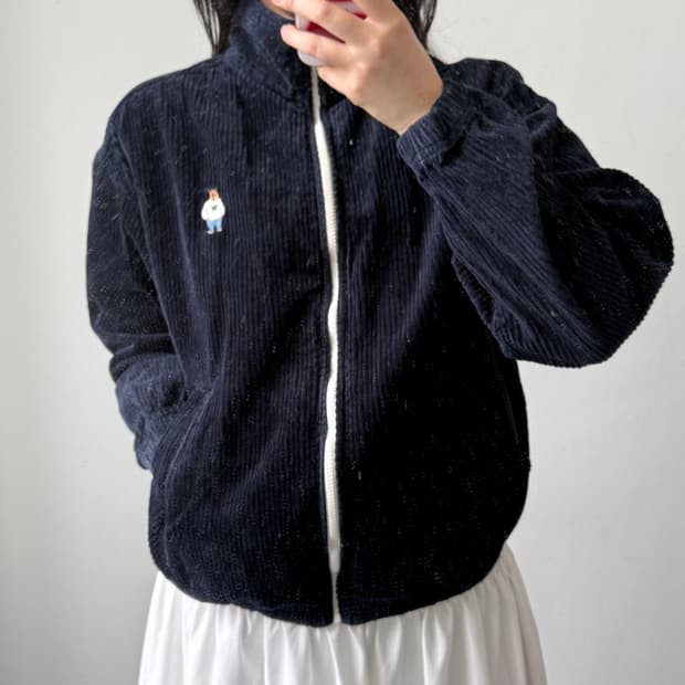 [M] 후아유 네이비 코듀로이 점퍼