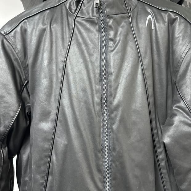 아캄 파이핑 레더 자켓 1 블랙