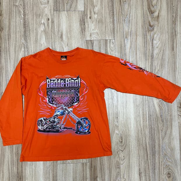 빈티지 바이크 롱슬리브 티셔츠 M