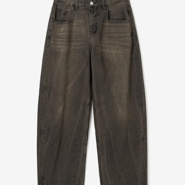 밀로아카이브 리플렉트 커브드 팬츠 워시드브라운