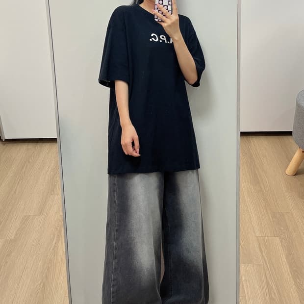 A.P.C. 아페쎄 로고 메쉬 블랙 반팔 티셔츠