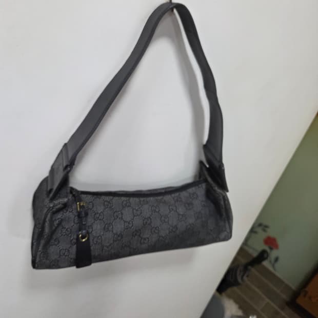 구찌 데님 가죽 믹스 미니 숄더백