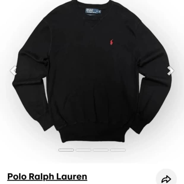 폴로 랄프로렌 블랙 브이넥 니트