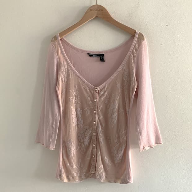(Vintage)lace embroidery 2way cardigan