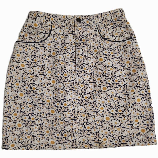 게스 코튼 플라워 스커트