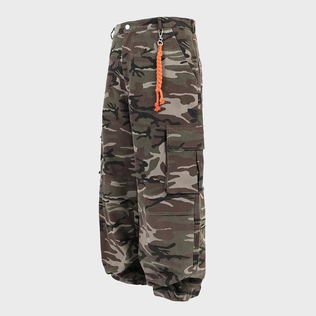 히든비하인드 절개 카모 팬츠 카모 바지 L