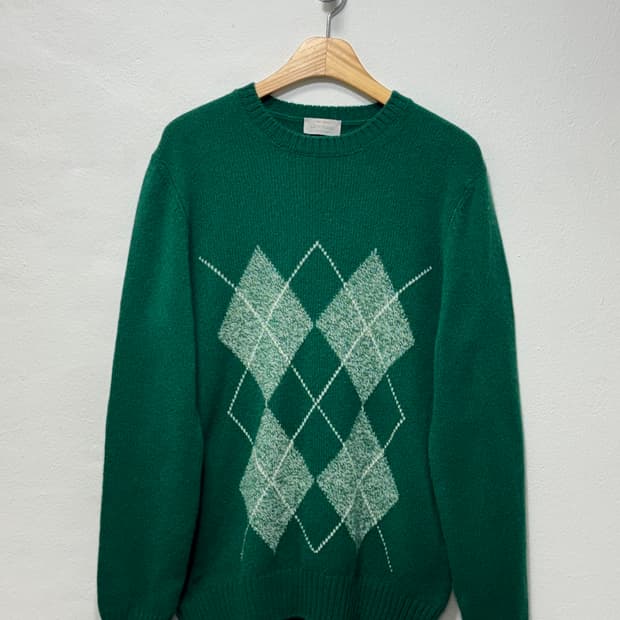 Gran Sasso 아가일 패턴 니트 그린