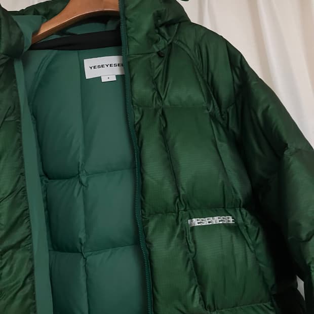 예스아이씨 그린 오리털패딩