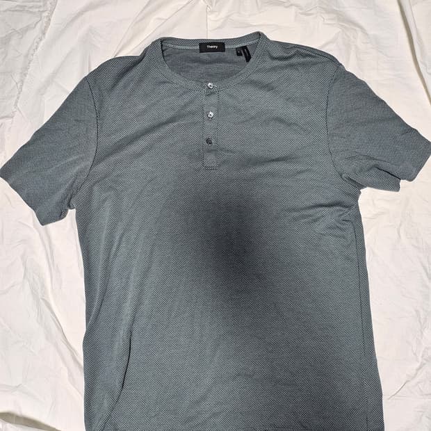 띠어리 헨리넥 매쉬 반팔 티셔츠 L