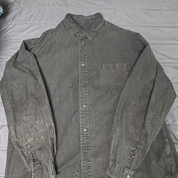 러프사이드 가먼트다잉 워시드 셔츠 차콜 4