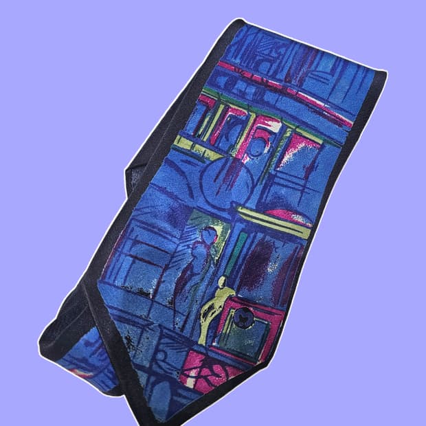 Mila schon 드로잉 패턴 실크 넥타이