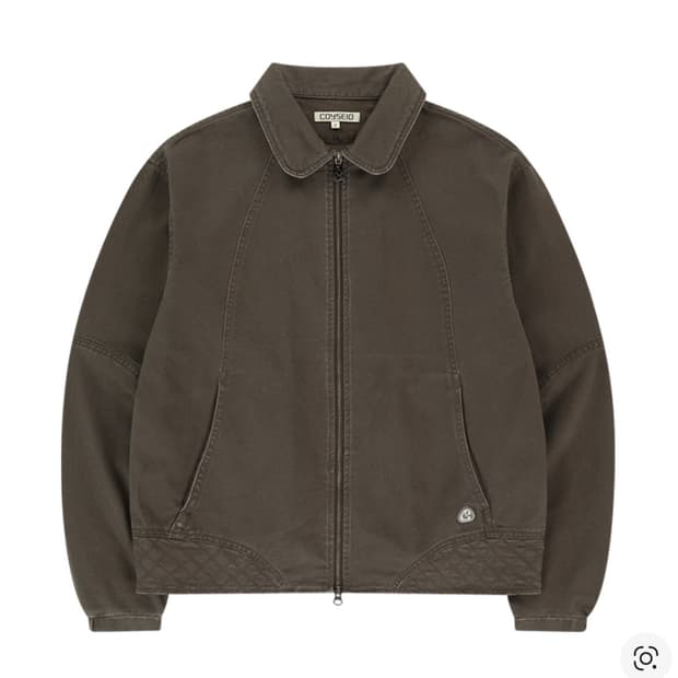 코이세이오 라운드 칼라 카라 스티치 재킷 자켓 코코아