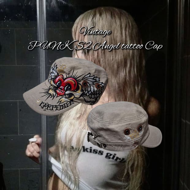 Vintage PUNK S2 Angel tattoo Cap