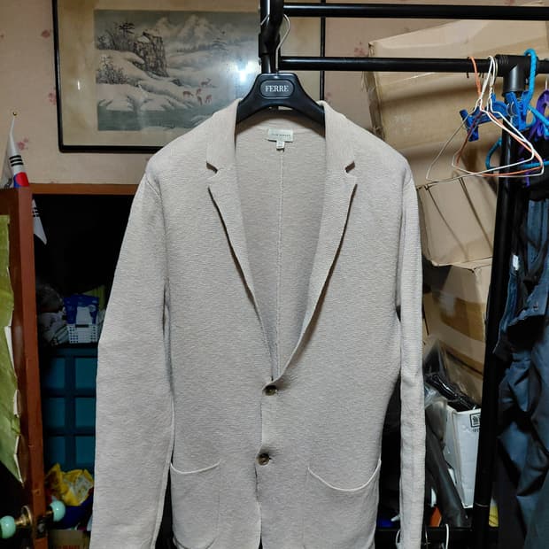 [클럽모나코]린넨,면 혼방 니트 블레이저 가디건 M(105)사이즈