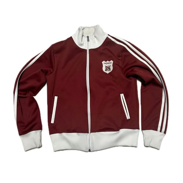 빈티지 버건디 트랙 집업