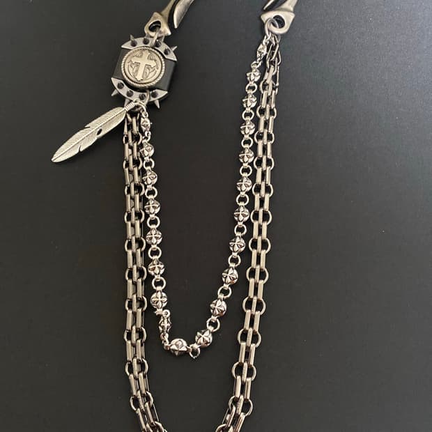 빈티지 크로스 팬츠 체인