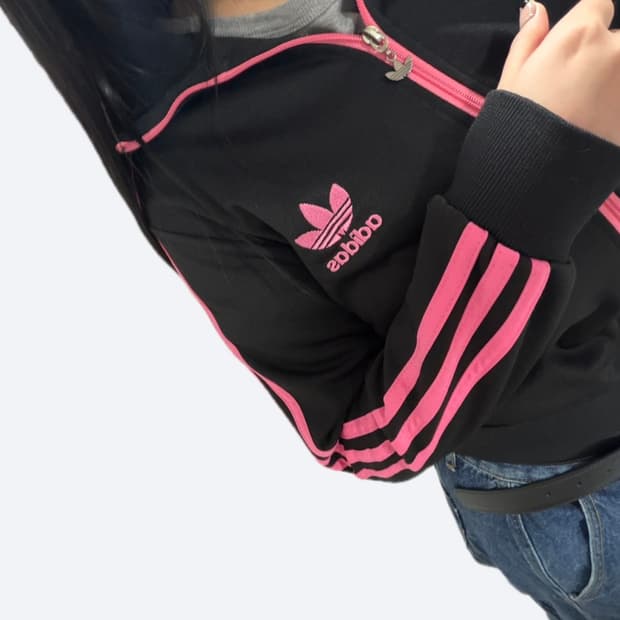 🩷아디다스 유로파 블랙 핑크 빅로고 트랙탑 져지🩷