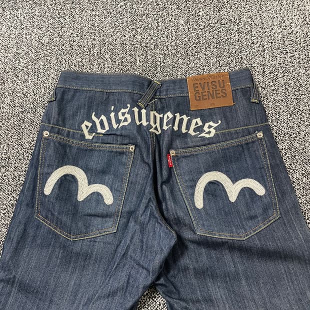 빈티지9. 에비수 진스 로고 데님 청바지 팬츠 갸루 오네갸루