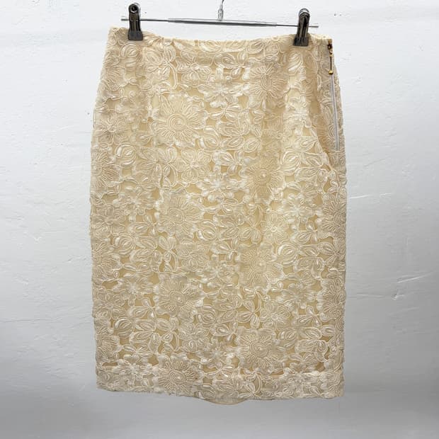 플로럴 실크 스커트