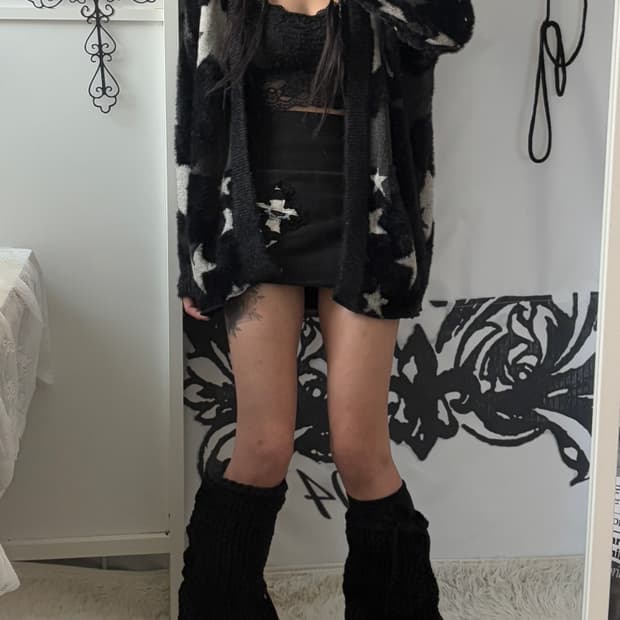 • Star Fake Fur Cardigan