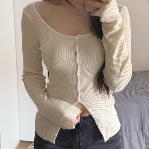 연노랑(아이보리) 니트