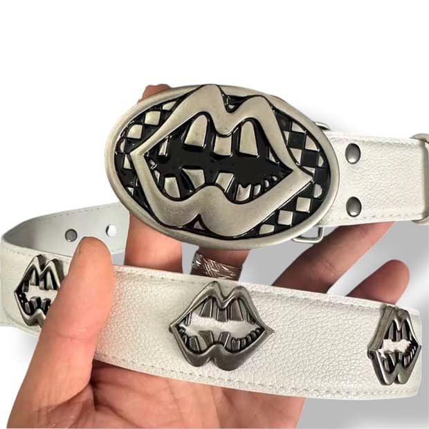 B.access Vintage Leather Logo Belt