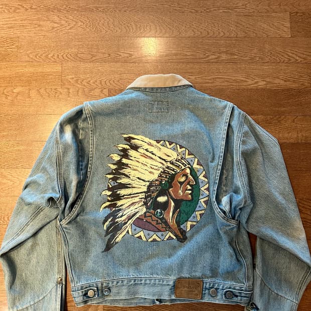 [XL(표기M)] 90s 폴로 랄프로렌 인디언헤드 빈티지 데님자켓