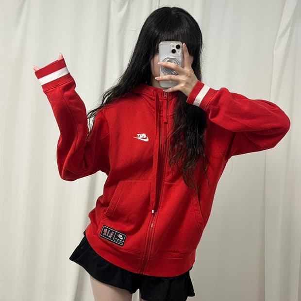 Nike Air red hood zip-up