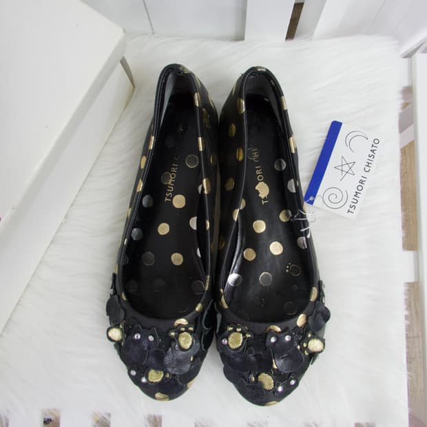 츠모리치사토 패치워크 플랫슈즈